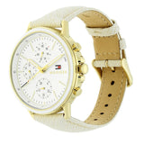 Tommy Hilfiger Carly Silver Dial Cream Leather Strap Watch for Women - 1781790 Authentic Buy Shop Now