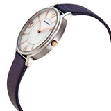 Emporio Armani Kappa White Mother of Pearl Dial Black Leather Strap Watch For Women - AR2509 Authentic Buy Shop Now