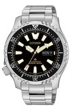 Citizen Promaster 200M Diver Fugu Asian Limited Edition Black Dial Silver Steel Strap Watch For Men - NY0090-86E Authentic Buy Shop Now