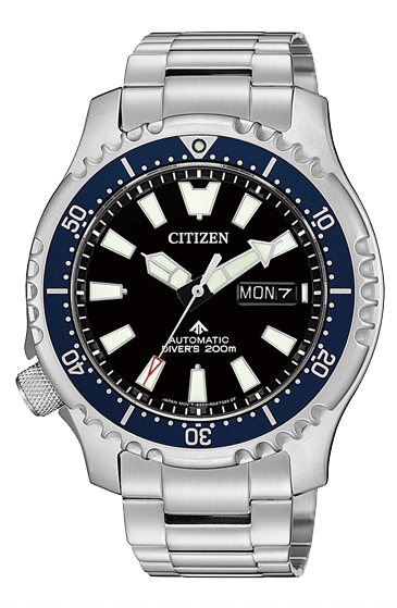 Citizen Promaster Fugu Limited Edition Diver's 200m Automatic Black Dial Silver Steel Strap Watch For Men - NY0098-84E Authentic Buy Shop Now