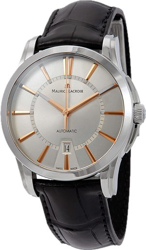 Maurice Lacroix Pontos Silver Dial Black Leather Strap Watch For Men - PT6148-SS001-131 Authentic Buy Shop Now