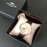 Coach Slim Easton Silver Dial Brown Leather Strap Watch for Women - 14502694 Authentic Buy Shop Now