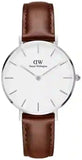 Daniel Wellington Classic Petite St Mawes White Dial Brown Leather Strap Watch For Women - DW00100187 Authentic Buy Shop Now