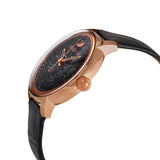 Swarovski Crystalline Hours Black Dial Black Leather Strap Watch for Women - 5295377 Authentic Buy Shop Now