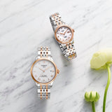 Tissot Le Locle Automatic Diamonds Mother of Pearl White Dial Two Tone Steel Strap Watch For Women - T006.207.22.116.00 Authentic Buy Shop Now