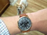 Citizen Eco Drive Multi Function Day & Date Black Dial Brown Leather Strap Watch For Men - AO9003-08E Authentic Buy Shop Now