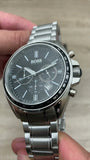 Hugo Boss Driver Chronograph Black Dial Silver Steel Strap Watch For Men - 1513080 Authentic Buy Shop Now
