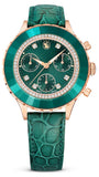 Swarovski Octea Chrono Green Dial Green Leather Strap Watch for Women - 5672931 Authentic Buy Shop Now