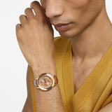 Swarovski Octea Lux Chrono Brown Gold Dial Brown Leather Strap Watch for Women - 5632260 Authentic Buy Shop Now