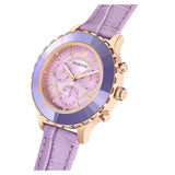 Swarovski Octea Lux Chrono Purple Dial Purple Leather Strap Watch for Women - 5632263 Authentic Buy Shop Now