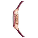 Swarovski Octea Lux Chrono Red Dial Red Leather Strap Watch for Women - 5547642 Authentic Buy Shop Now