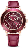 Swarovski Octea Lux Chrono Red Dial Red Leather Strap Watch for Women - 5547642 Authentic Buy Shop Now