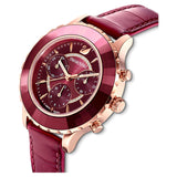 Swarovski Octea Lux Chrono Red Dial Red Leather Strap Watch for Women - 5547642 Authentic Buy Shop Now