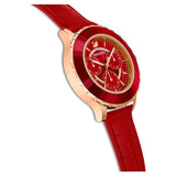 Swarovski Octea Lux Chrono Red Dial Red Leather Strap Watch for Men - 5646975 Authentic Buy Shop Now