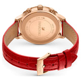 Swarovski Octea Lux Chrono Red Dial Red Leather Strap Watch for Men - 5646975 Authentic Buy Shop Now