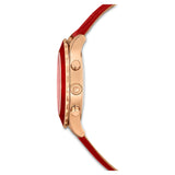 Swarovski Octea Lux Chrono Red Dial Red Leather Strap Watch for Men - 5646975 Authentic Buy Shop Now
