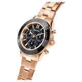 Swarovski Octea Lux Sport Chronograph Black Dial Rose Gold Steel Strap Watch for Women - 5610478 Authentic Buy Shop Now