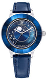 Swarovski Octea Lux Moon Crystal Blue Dial Blue Leather Strap Watch for Women - 5516305 Authentic Buy Shop Now