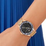 Swarovski Octea Nova Black Dial Rose Gold Mesh Bracelet Watch for Women - 5430424 Authentic Buy Shop Now