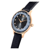 Swarovski Octea Nova Black Dial Black Leather Strap Watch for Women - 5650033 Authentic Buy Shop Now