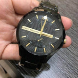 Armani Exchange Hampton Chronograph Black Dial Black Steel Strap Watch For Men - AX2121 Authentic Buy Shop Now