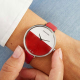 Calvin Klein Rise Yellow Red Dial Red Leather Strap Watch for Women - K7A231UP Authentic Buy Shop Now