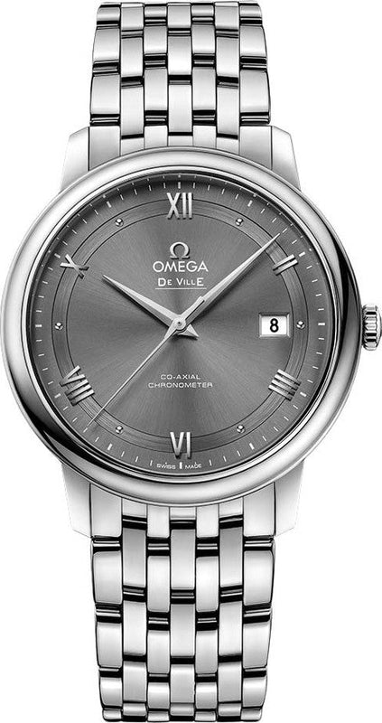 Omega De Ville Prestige Co-Axial Automatic Grey Dial Silver Steel Strap Watch for Men - 424.10.40.20.06.001 Authentic Buy Shop Now