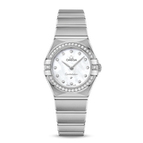 Omega Constellation Manhattan Quartz Diamonds Mother of Pearl Dial Silver Steel Strap Watch for Women - 131.15.25.60.55.001 Authentic Buy Shop Now