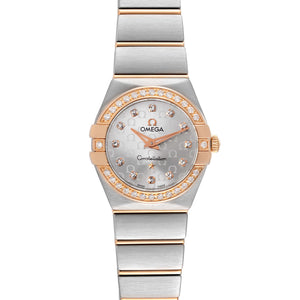 Omega Constellation Diamonds Mother of Pearl Dial Two Tone Steel Strap Watch for Women - 123.25.27.60.55.006 Authentic Buy Shop Now