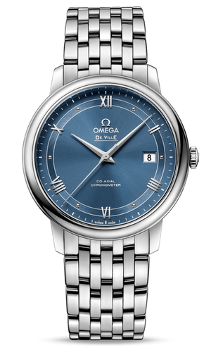 Omega De Ville Prestige Co-Axial Blue Dial Silver Steel Strap Watch for Men - 424.10.40.20.03.002 Authentic Buy Shop Now