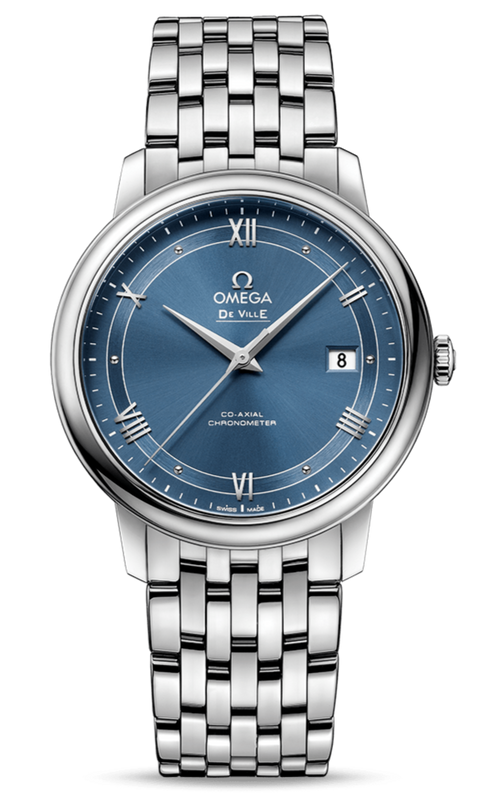 Omega De Ville Prestige Co-Axial Blue Dial Silver Steel Strap Watch for Men - 424.10.40.20.03.002 Authentic Buy Shop Now