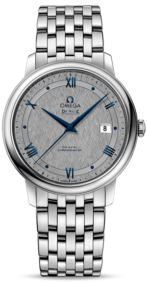 Omega De Ville Prestige Co-Axial Grey Dial Silver Steel Strap Watch for Men - 424.10.40.20.06.002 Authentic Buy Shop Now