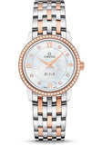 Omega De Ville Prestige Quartz Diamonds Silver Dial Two Tone Steel Strap Watch for Women - 424.25.27.60.52.001 Authentic Buy Shop Now