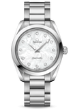 Omega Seamaster Aqua Terra Quartz Diamonds Mother of Pearl Dial Silver Steel Strap Watch for Women - 220.10.28.60.55.001 Authentic Buy Shop Now