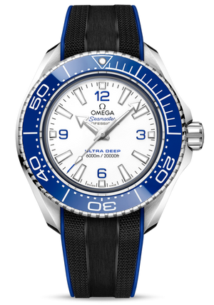 Omega Planet Ocean 6000M Co Axial Master Chronometer 45.5mm White Dial Black Rubber Strap Watch for Men - 21532462104001 Authentic Buy Shop Now