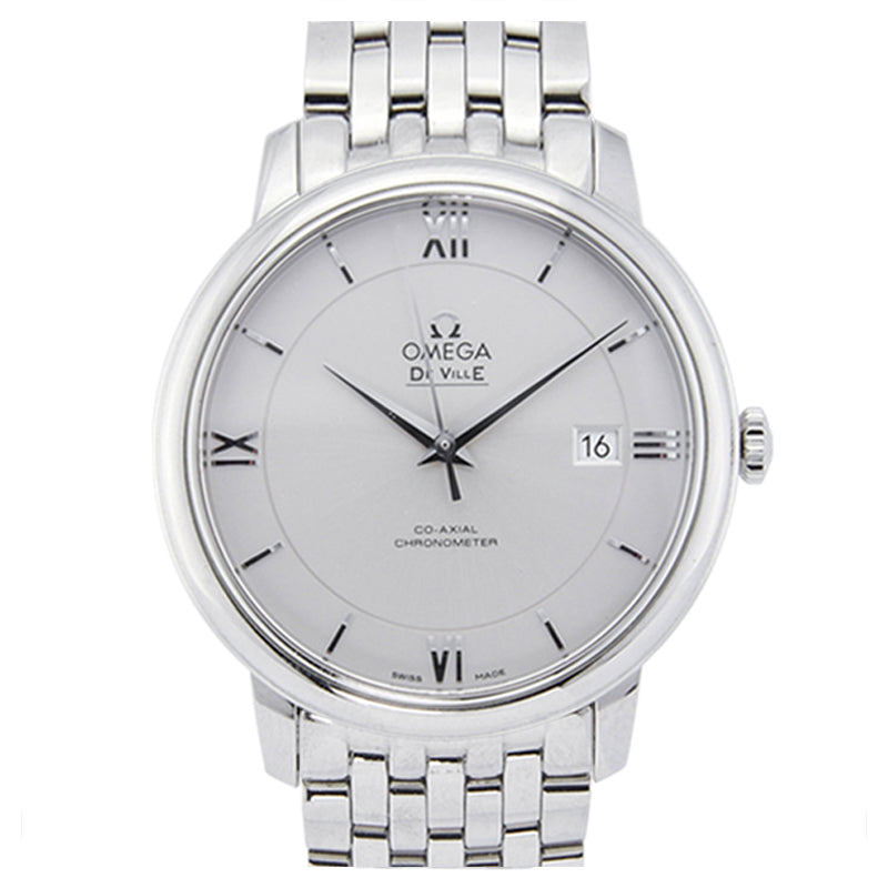 Omega De Ville Prestige Co-Axial Silver Dial Silver Steel Strap Watch for Men - 424.10.40.20.02.003 Authentic Buy Shop Now