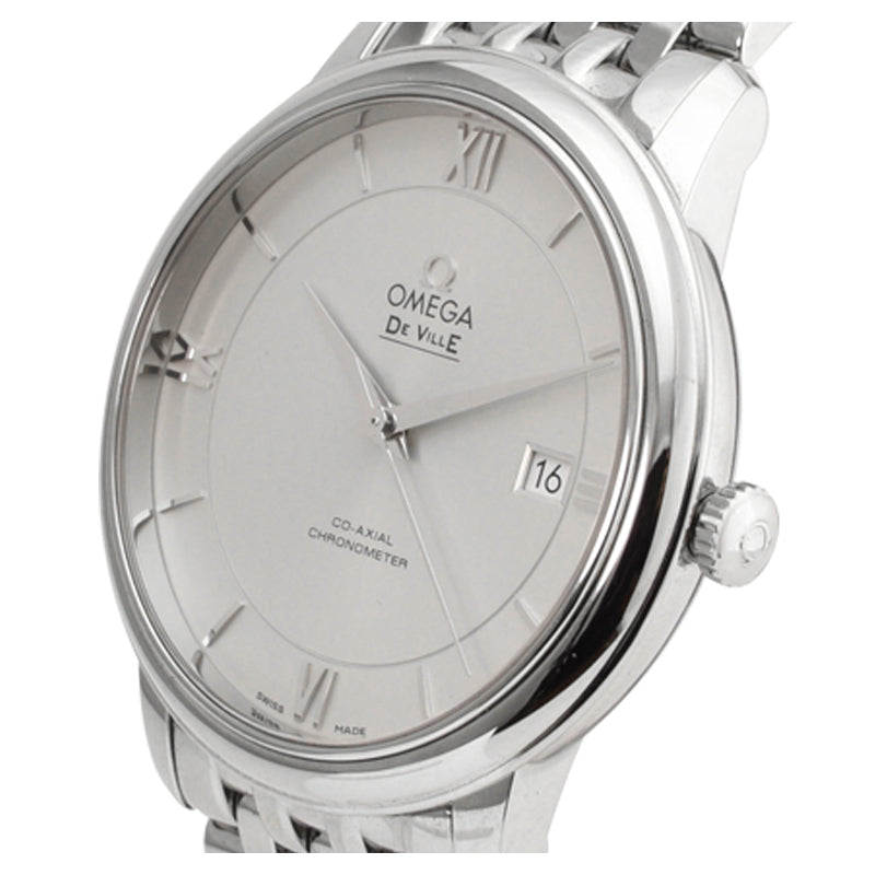 Omega De Ville Prestige Co-Axial Silver Dial Silver Steel Strap Watch for Men - 424.10.40.20.02.003 Authentic Buy Shop Now