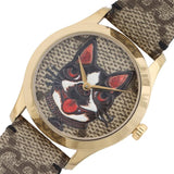 Gucci G-Timeless Brown Dial Brown Leather Strap Unisex Watch - YA1264057 Authentic Buy Shop Now