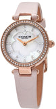 Coach Perry Diamonds Mother of Pearl Dial Pink Leather Strap Watch for Women - 14503190 Authentic Buy Shop Now