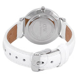 Daniel Wellington Classic Petite Bondi Black Dial White Leather Strap Watch For Women - DW00100284 Authentic Buy Shop Now