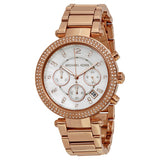 Michael Kors Parker White Dial with Diamonds Rose Gold Steel Strap Watch for Women - MK5491 Authentic Buy Shop Now