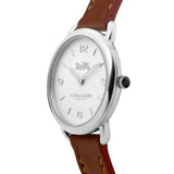 Coach Delancey Slim Cream Dial Brown Leather Strap Watch For Women - 14502789 Authentic Buy Shop Now