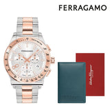 Salvatore Ferragamo 1927 Chrono Silver Dial Two Tone Steel Strap Watch for Men - SFKZ00623 Authentic Buy Shop Now