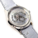 Gucci G Timeless Automatic Mother of Pearl Dial Blue Leather Strap Watch For Women - YA1264113 Authentic Buy Shop Now