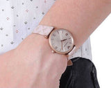 Emporio Armani Analog Grey Dial Pink Leather Strap Watch For Women - AR11126 Authentic Buy Shop Now