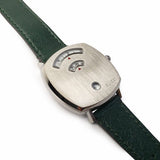 Gucci Grip Quartz Silver Dial Green Leather Strap Unisex Watch - YA157406 Authentic Buy Shop Now