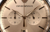 Emporio Armani Aviator Chronograph Beige Dial Silver Steel Strap Watch For Men - AR11239 Authentic Buy Shop Now