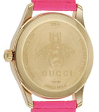 Gucci G Timeless Quartz Pink Dial Pink Leather Strap Watch For Women - YA1264115 Authentic Buy Shop Now