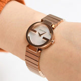 Gucci G Interlocking Mother of Pearl Dial Rose Gold Steel Strap Watch For Women - YA133515 Authentic Buy Shop Now