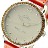 Coach Delancey White Dial Orange Leather Strap Watch for Women - 14502880 Authentic Buy Shop Now